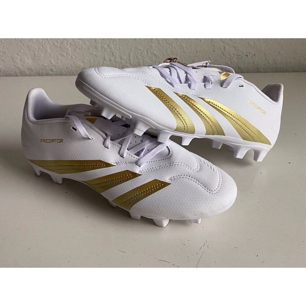 Adidas Predator Club FxG‎ Soccer Cleats White Gold  Cleat IF6342 Men’s Sz 8.5